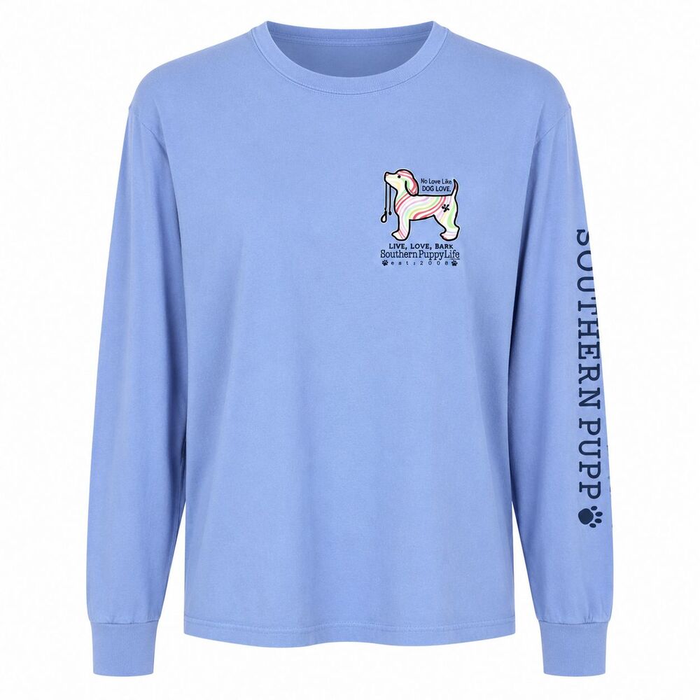 Southern Puppy Life Tee Shirt Womenβsβ M Blue Long sleeve No Love Like Dog Love